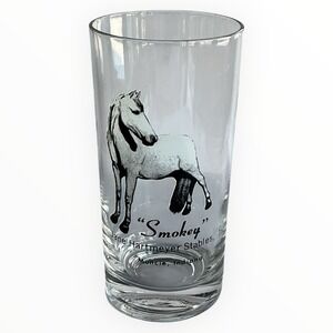 Smokey Horse Highball Glass Jane Hartmeyer Stables Muncie‎ Indiana